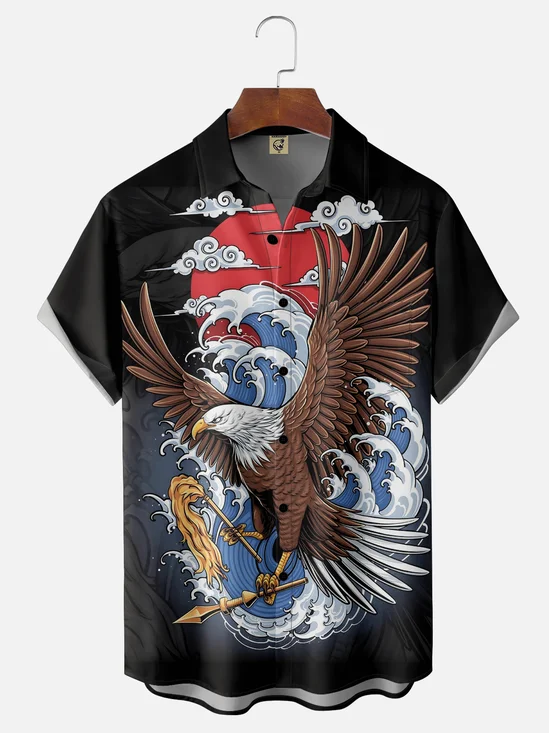 Moisture Wicking Eagle Hawaiian Shirt
