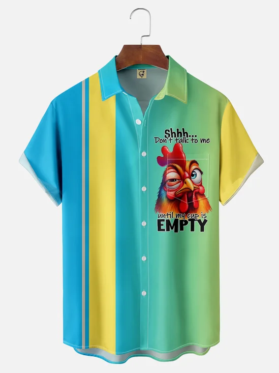 Moisture Wicking Funny Chicken Bowling Shirt