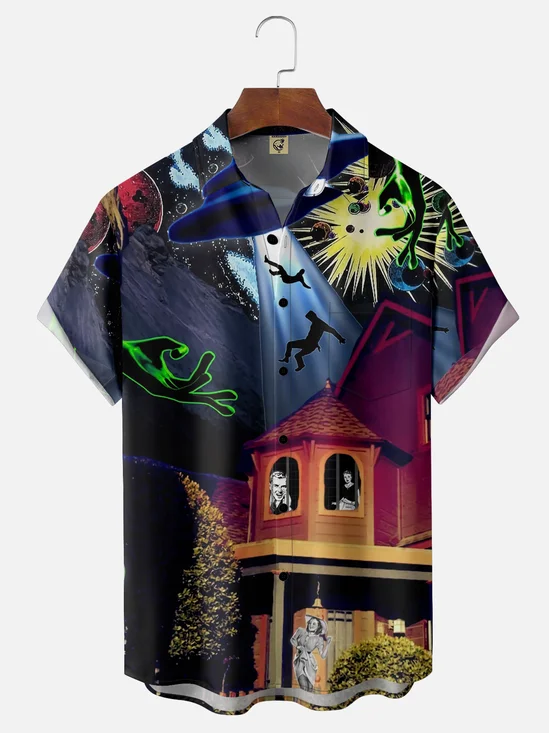 Moisture Wicking Alien Hawaiian Shirt