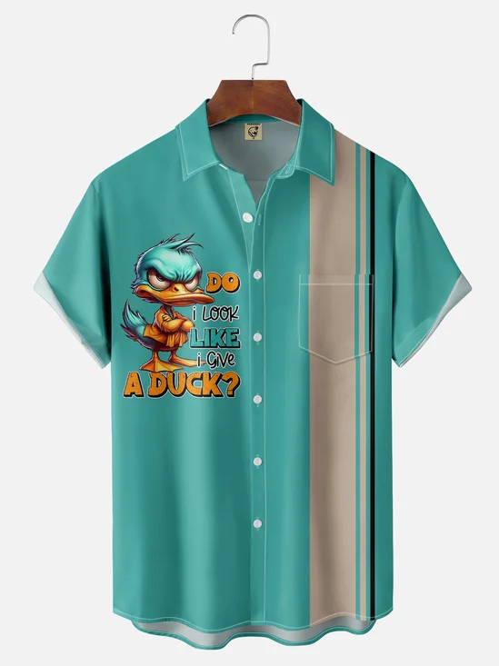 Moisture Wicking Funny Duck Bowling Shirt