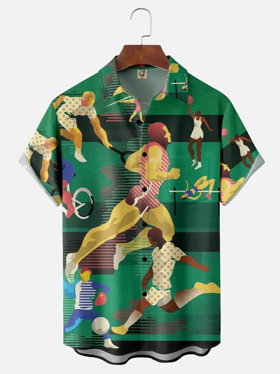 Hardaddy Paris 2024 Summer Olympics Apparel Sports Wear Olympics Game Chest Pocket Hawaiian Shirt