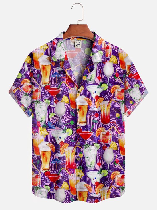 Moisture-wicking Cocktail Hawaiian Shirt