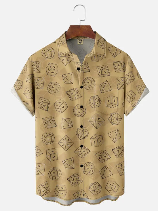 Moisture-wicking Cartoon Game Chest Pocket Hawaiian Shirt