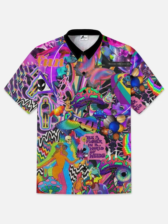 Moisture-wicking Acid Digital Art Hawaiian Shirt