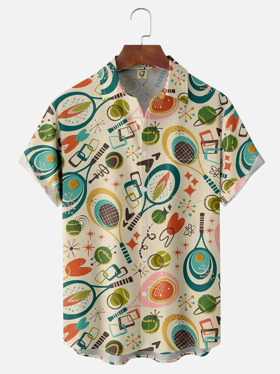 Moisture-wicking Medieval Tennis Chest Pocket Hawaiian Shirt