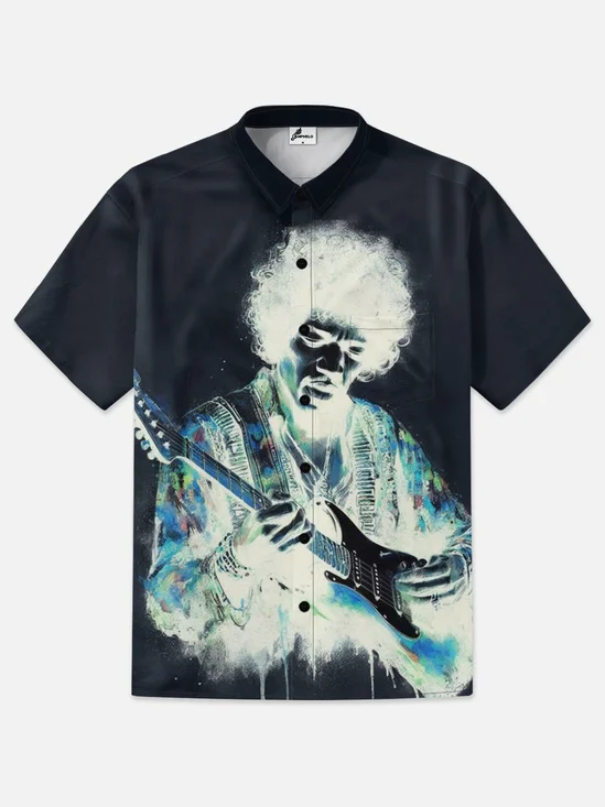 Moisture-wicking Soul Guitarist Hawaiian Shirt