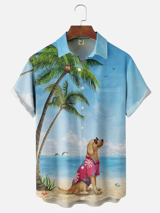 Moisture Wicking Beach Dog Hawaiian Shirt