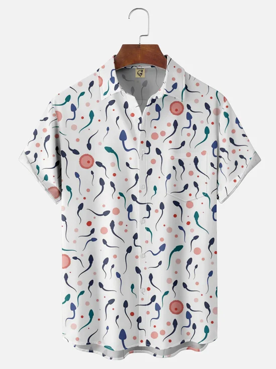 Moisture-wicking Source Of Life Chest Pocket Hawaiian Shirt