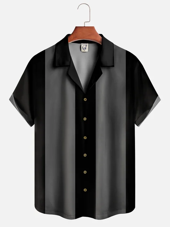 Moisture-wicking Art Stripe Bowling Shirt
