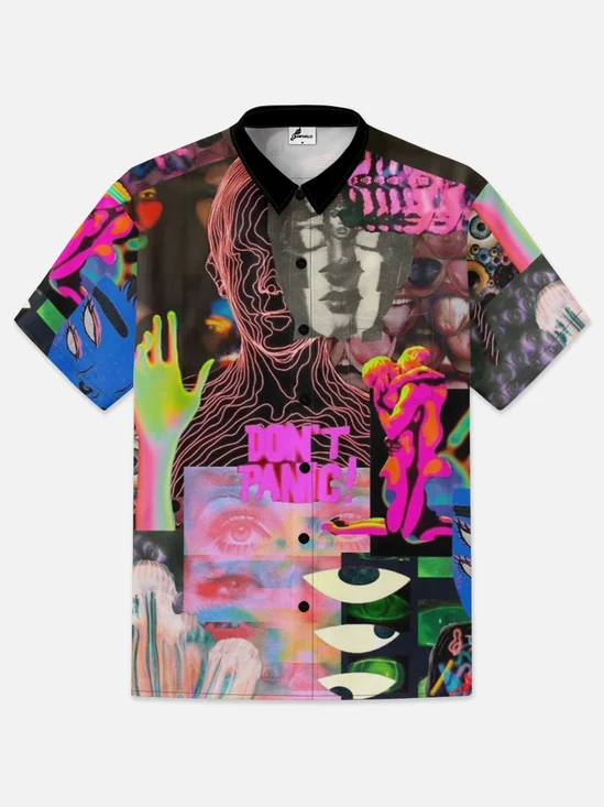 Moisture-wicking Art Acid Digital Rock Hawaiian Shirt