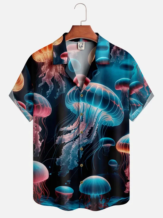 Moisture-wicking Jellyfish Hawaiian shirt