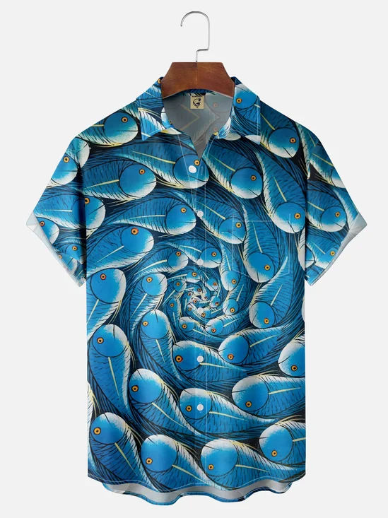 Moisture Wicking Fish Hawaiian Shirt