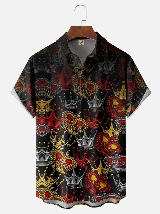 Moisture-wicking Paramount Crown Chest Pocket Hawaiian Shirt
