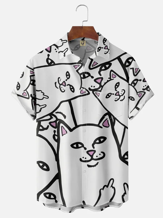 Moisture Wicking Art Cat Hawaiian Shirt