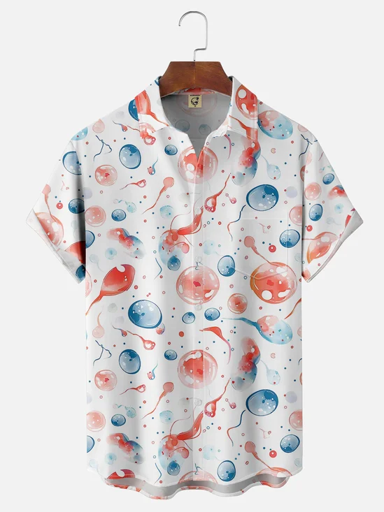 Moisture-wicking Art Life Source Chest Pocket Hawaiian Shirt