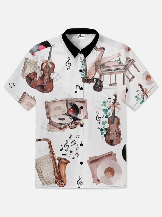 Moisture-wicking Casual Music Art Hawaiian Shirt