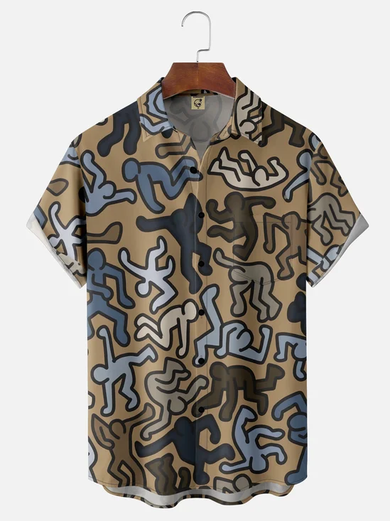Moisture Wicking Abstract Hawaiian Shirt