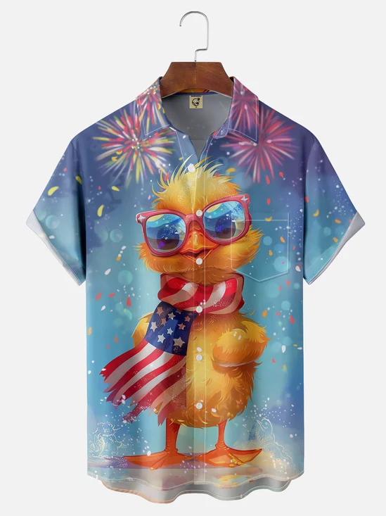 Moisture wicking "American Chicken" Hawaiian shirt