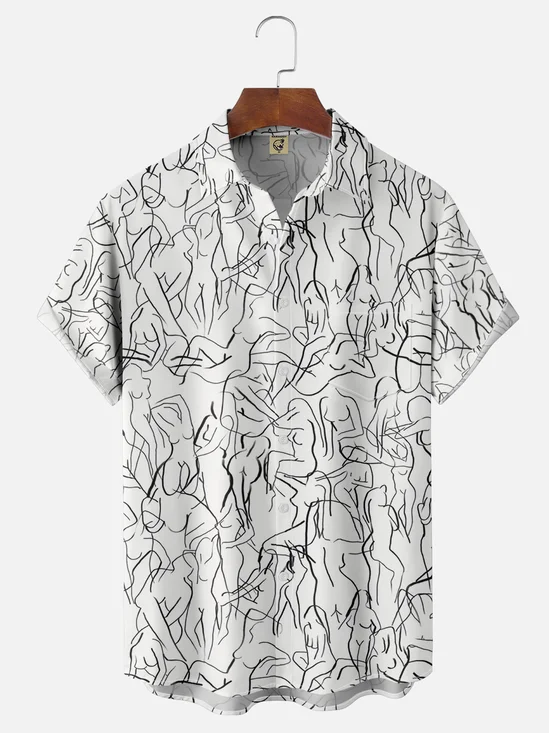Moisture-wicking The Rhythm of Life Chest Pocket Hawaiian Shirt
