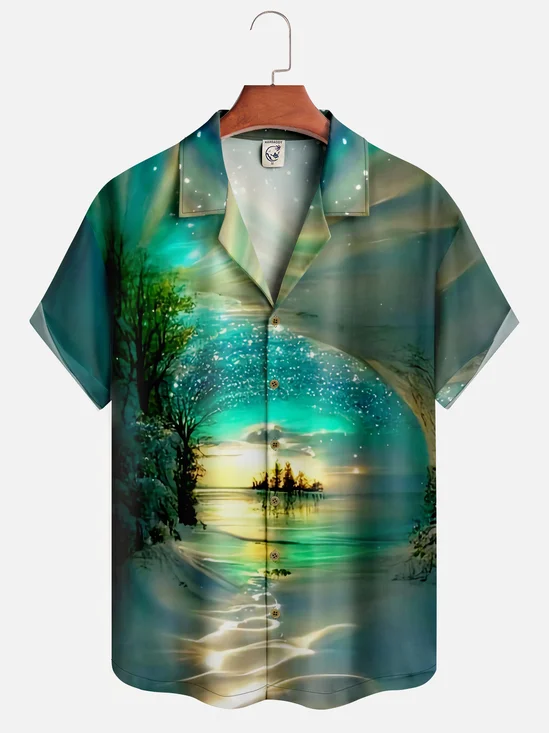 Moisture-wicking Light And Waves Hawaiian Shirt