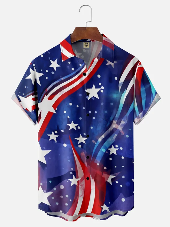 Moisture-wicking Breathable American Flag Casual Shirt