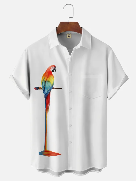 Moisture-wicking Breathable Parrot Hawaiian Shirt