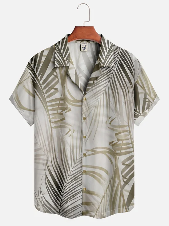 Moisture-wicking Palm Leaf Aloha Shirt