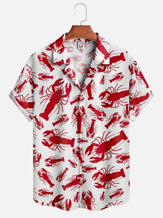Moisture-wicking Marine Lobster Aloha Shirt
