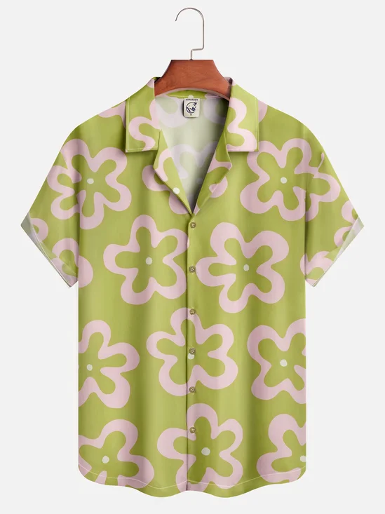 Moisture-wicking Floral Aloha Shirt