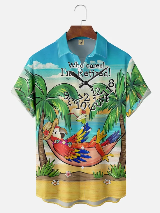 Moisture Wicking Retirement Time Parrot Hawaiian Shirt