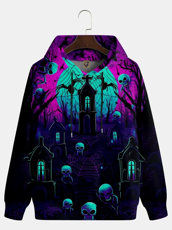 Moisture-wicking Dark Graveyard Hooded Long Sleeve Sweatshirt