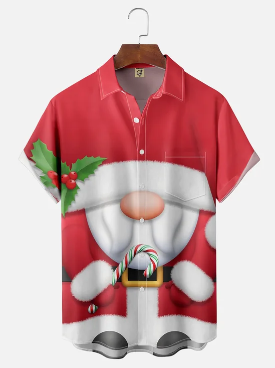 Moisture-wicking Christmas Grome Chest Pocket Holiday Shirt