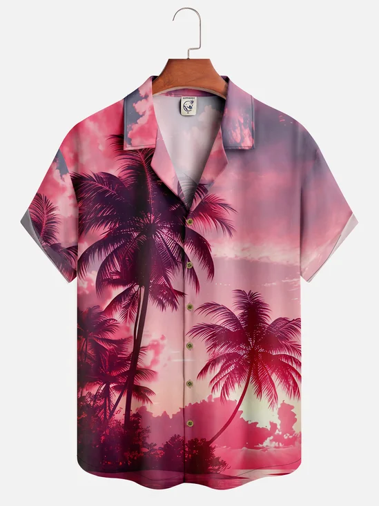 Moisture-wicking Coconut Tree Aloha Shirt