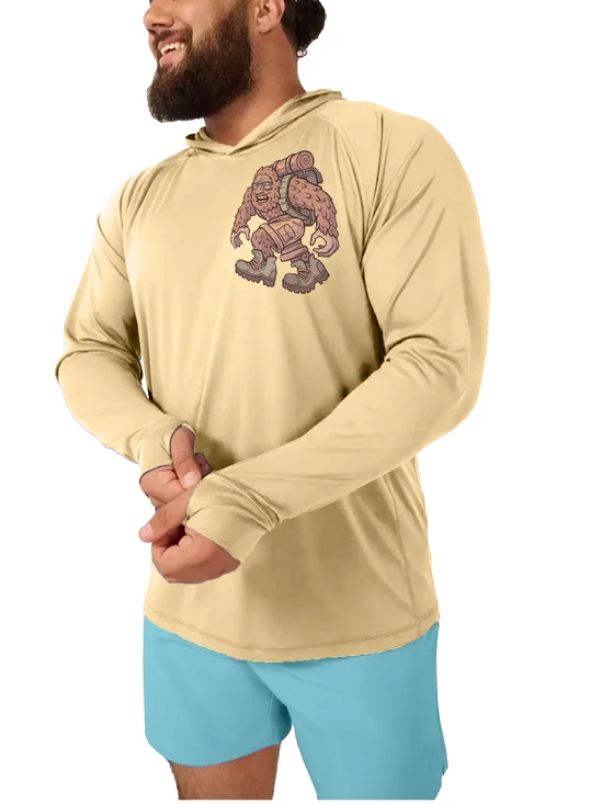 Moisture-wicking Bigfoot Illustration Hooded Sun Protection Sweatshirt