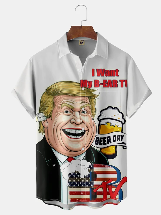 Moisture-wicking Fight Donald Trump Hawaiian Shirt I Stand With Trump Make America Great Again