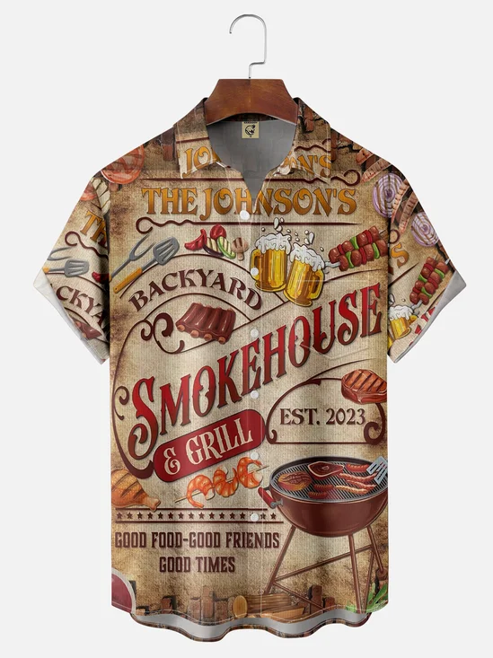 Moisture Wicking Camping BBQ Hawaiian Shirt