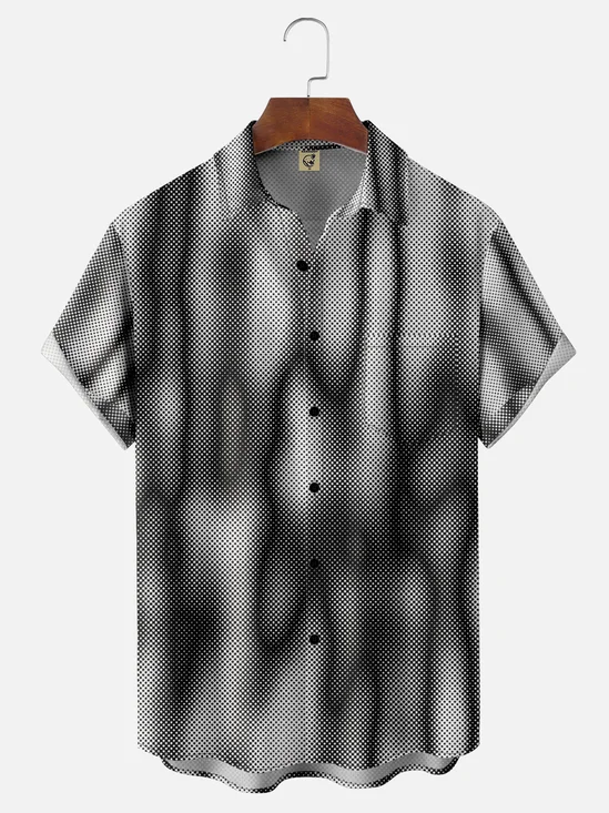 Moisture-wicking Psychedelic Art Chest Pocket Hawaiian Shirt