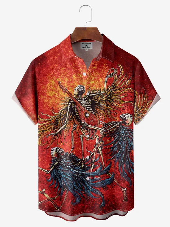 Fall Angle Guitar Player Hawaiian Shirt By David Lozeau