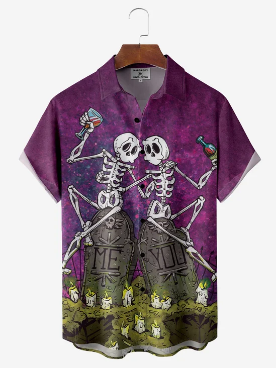 Skull Halloween Hawaiian Shirt By David Lozeau