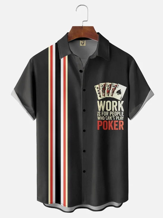 Moisture-wicking Poker Chest Pocket Bowling Shirt