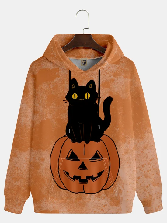 Black Cat and Pumpkin Hoodie Sweatshirt