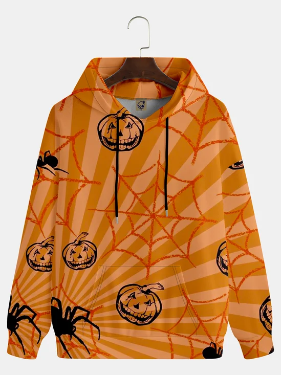 Halloween Art Spider Web Pumpkin Hoodie Sweatshirt