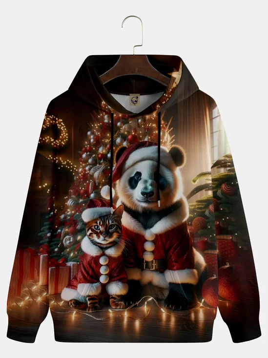 Cat and Panda Christmas Hoodie Sweatshirt