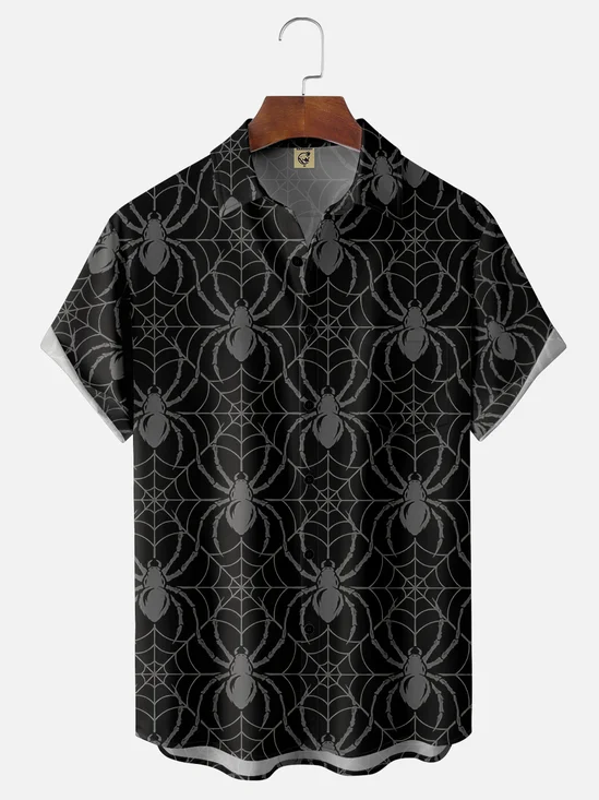 Moisture Wicking Halloween Spider Hawaiian Shirt