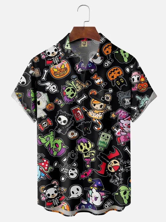 Moisture Wicking Halloween Pumpkin Ghost Witch Hawaiian Shirt