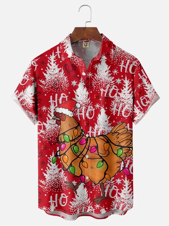 Moisture wicking Christmas Santa Hawaiian Shirt