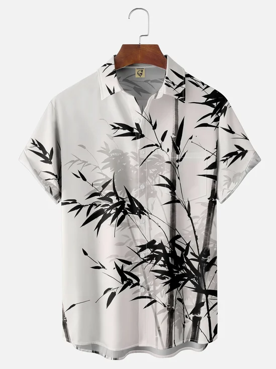 Moisture-wicking Bamboo Chest Pocket Hawaiian Shirt