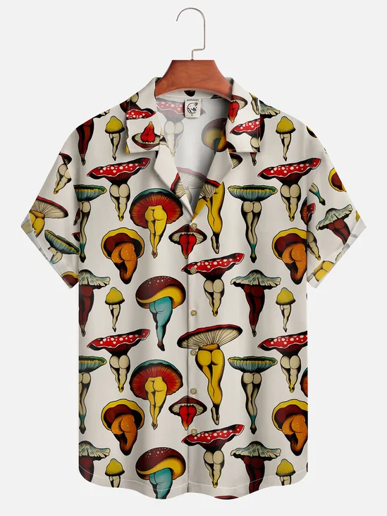 Moisture-wicking Art Body Mushroom Aloha Shirt
