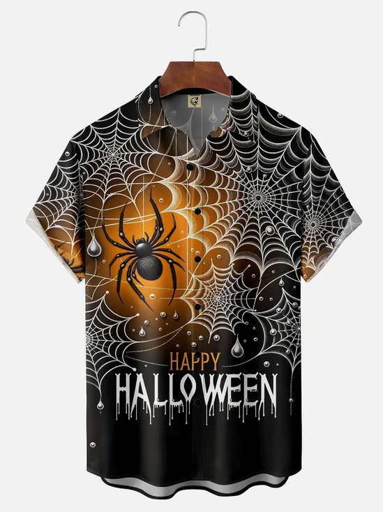 Moisture Wicking Halloween Spider Hawaiian Shirt