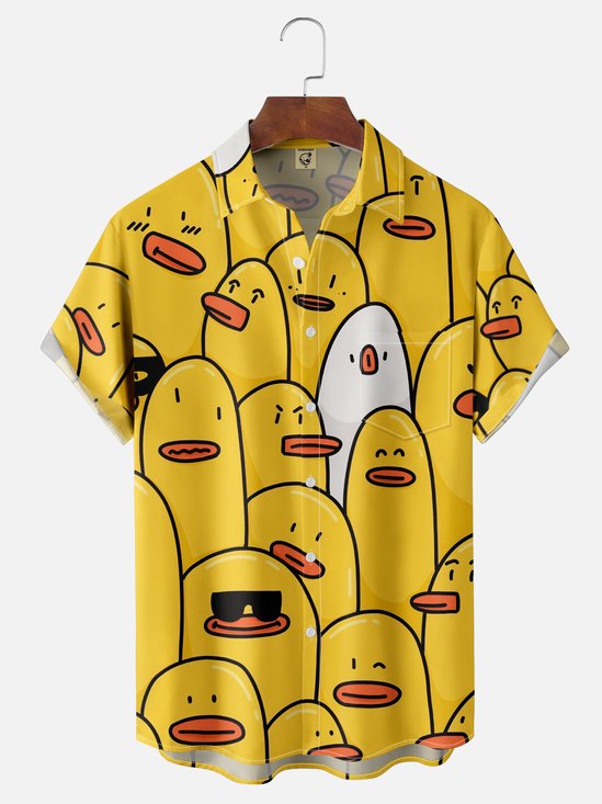 Moisture-wicking Duck Chest Pocket Casual Shirt